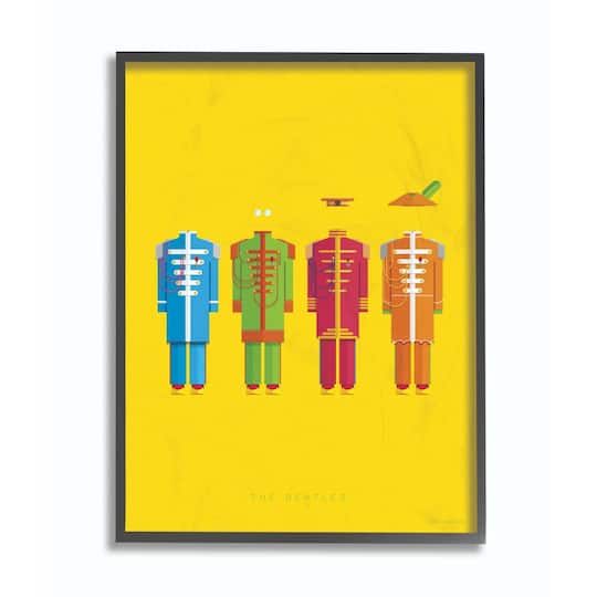 Stupell Industries The Beatles Sgt. Peppers Minimalist Illustration Black Framed Wall Art